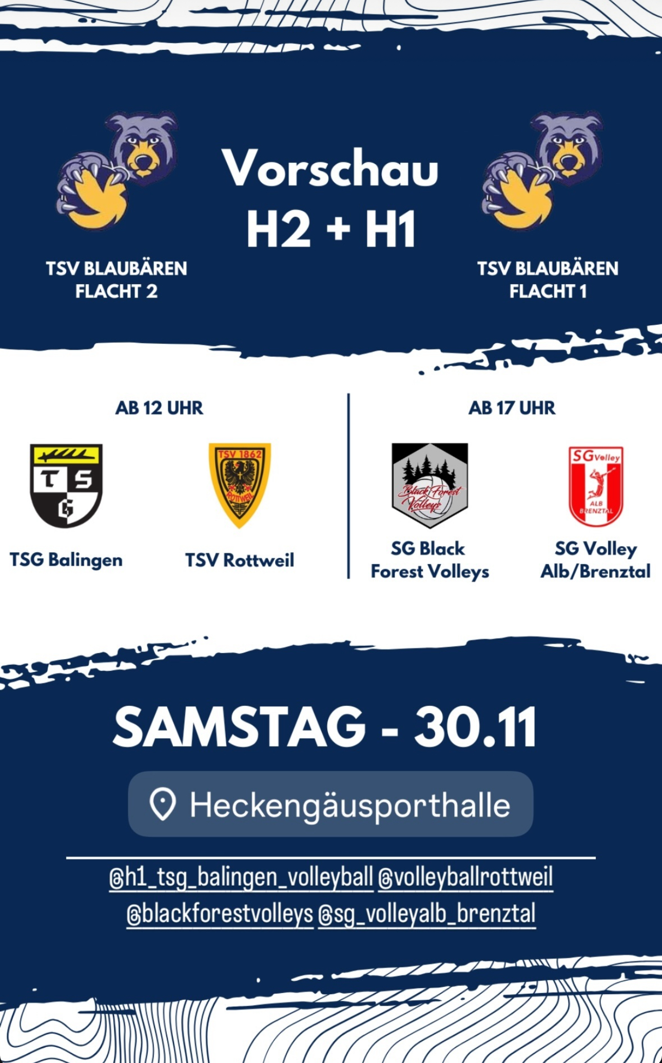Blaubären TSV Flacht: Vorschau H2 und H1